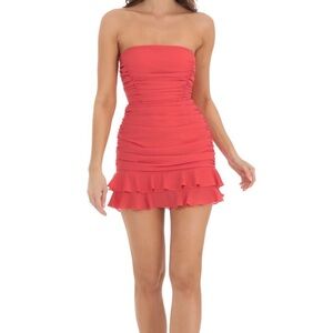 Crepe ruched bodycon dress